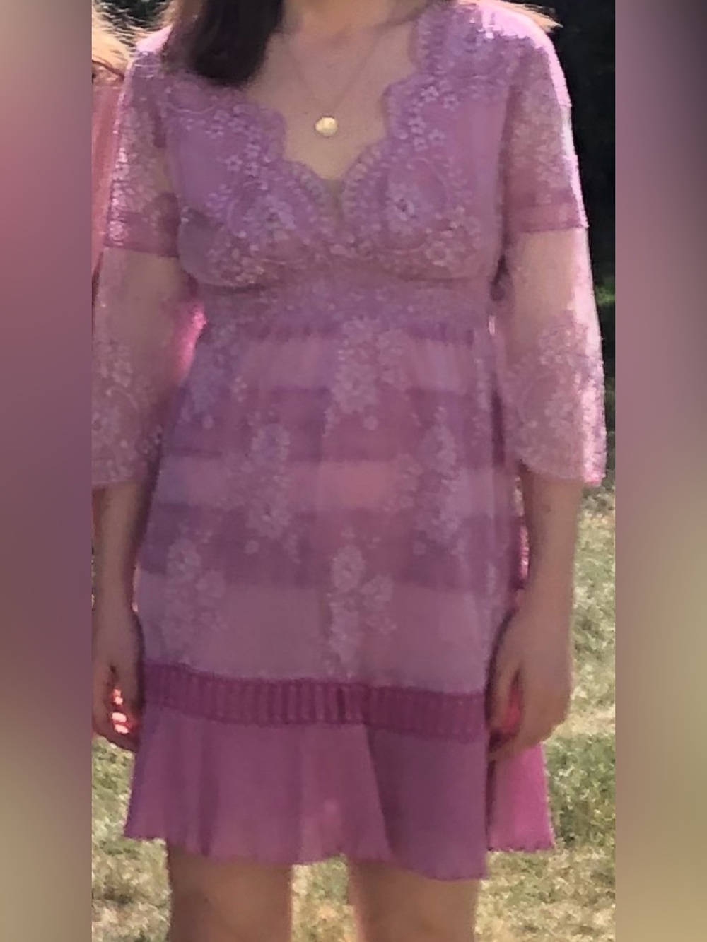 Temptations Positano Lavender Lace Mini Dress